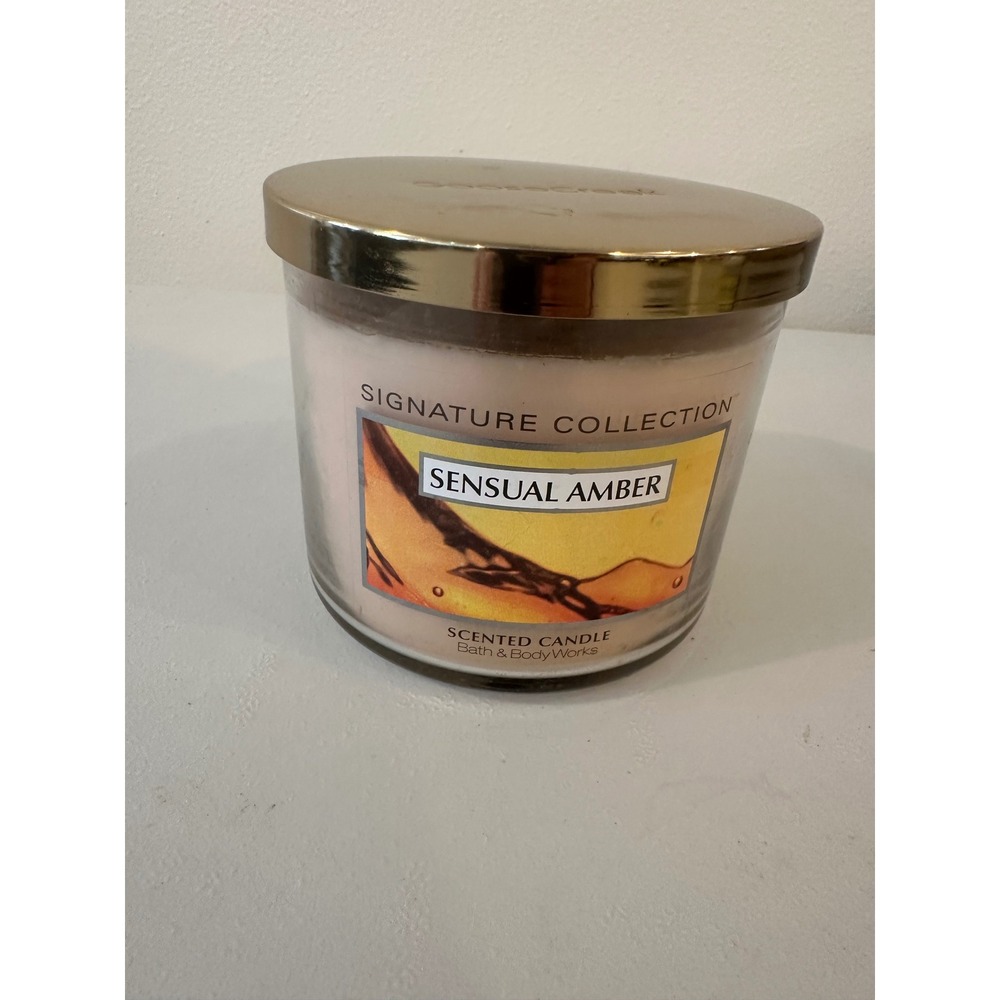 Bath and Body Works Sensual Amber 3 Wick Scented Candle Signature Collection